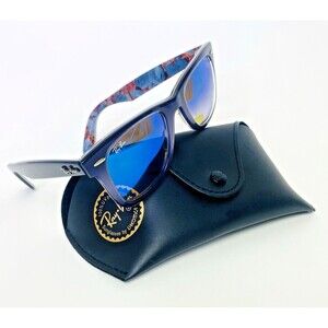 Ray Ban Wayfarer Sunglasses Polished Grey Blue Mirror Italy RB 21401198 40 50 22
